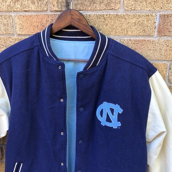 Vintage 1996 Mighty Mac Sports Reversible North Carolina UNC Varsity Jacket - Picture 4 of 15